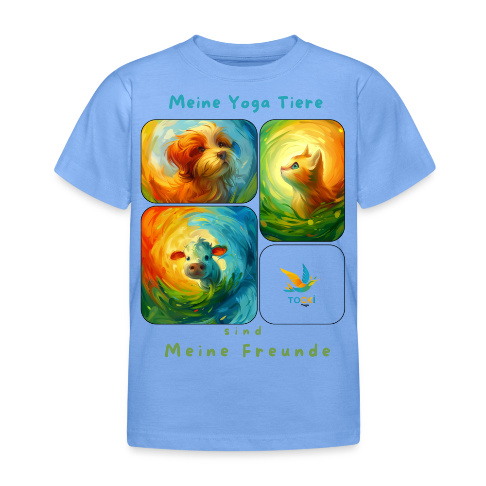 Kinder T-Shirt (3-4 Jahre) - Meine Yoga Tiere - Himmelblau
