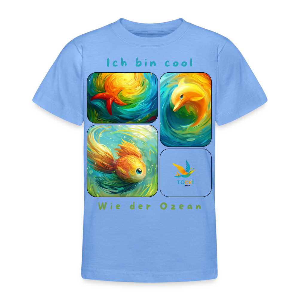 Kinder T-Shirt (9-11 Jahre) - Cool wie der Ozean - Himmelblau