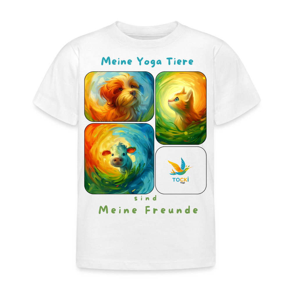 Kinder T-Shirt (3-4 Jahre) - Meine Yoga Tiere - Weiß