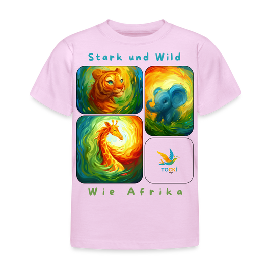 Kinder T-Shirt (3-4 Jahre) - Stark und Wild wie Afrika - Weiß