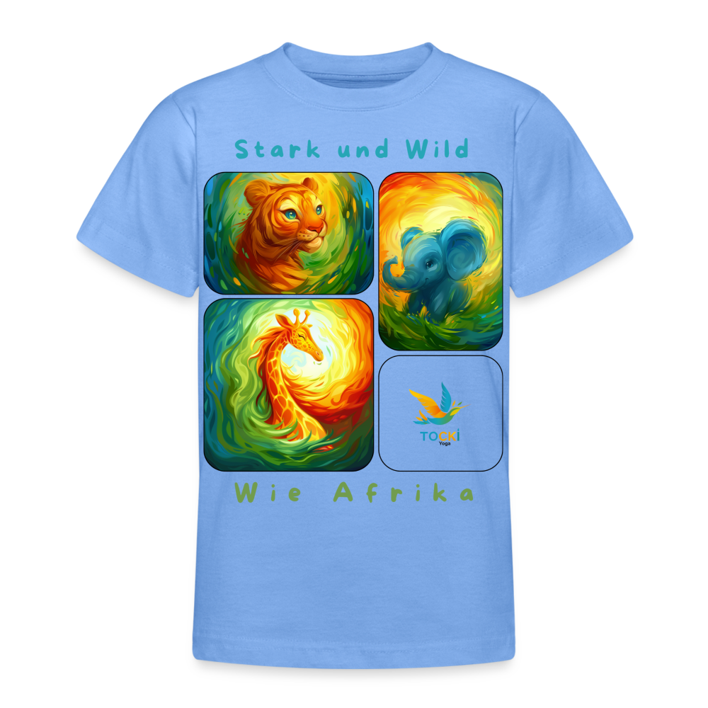 Kinder T-Shirt (9-11 Jahre) - Stark und Wild wie Afrika - Himmelblau