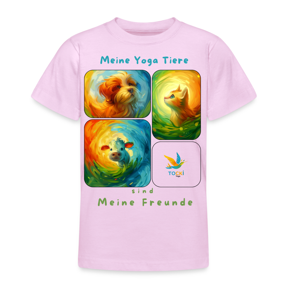 Kinder T-Shirt (9-11 Jahre) - Meine Yoga Tiere - Hellrosa