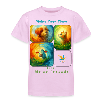 Kinder T-Shirt (9-11 Jahre) - Meine Yoga Tiere - Hellrosa