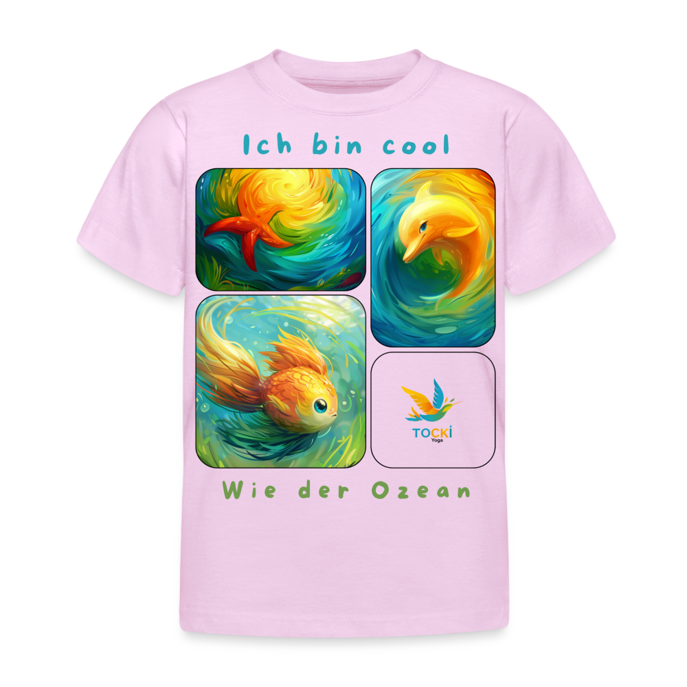 Kinder T-Shirt (3-4 Jahre) - Cool wie der Ozean - Hellrosa