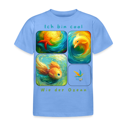 Kinder T-Shirt (3-4 Jahre) - Cool wie der Ozean - Himmelblau