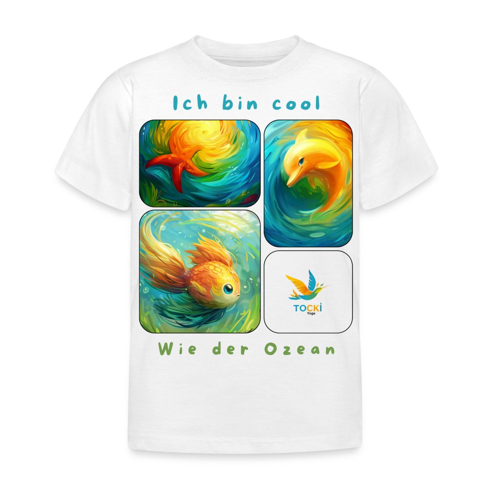 Kinder T-Shirt (3-4 Jahre) - Cool wie der Ozean - Weiß