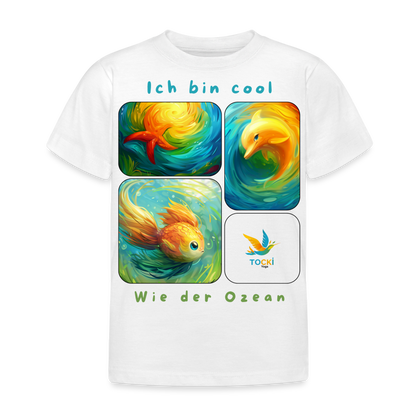 Kinder T-Shirt (3-4 Jahre) - Cool wie der Ozean - Weiß