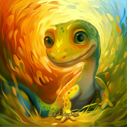 Kinderyogamatte Eidechse + Kinderyogakarten Set