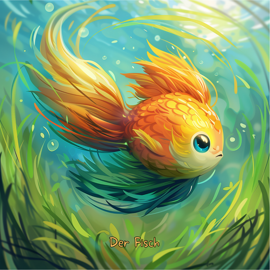 Kinderyogamatte Fisch + Kinderyogakarten Set