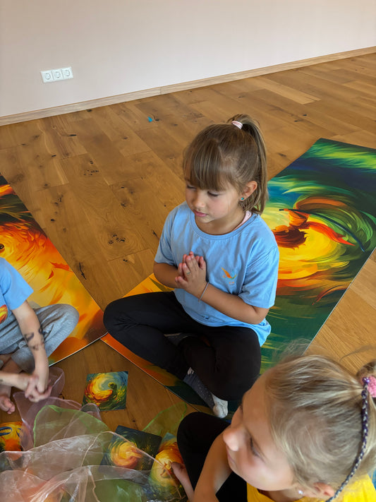 Yogamatte für Kinder Motiv Krieger