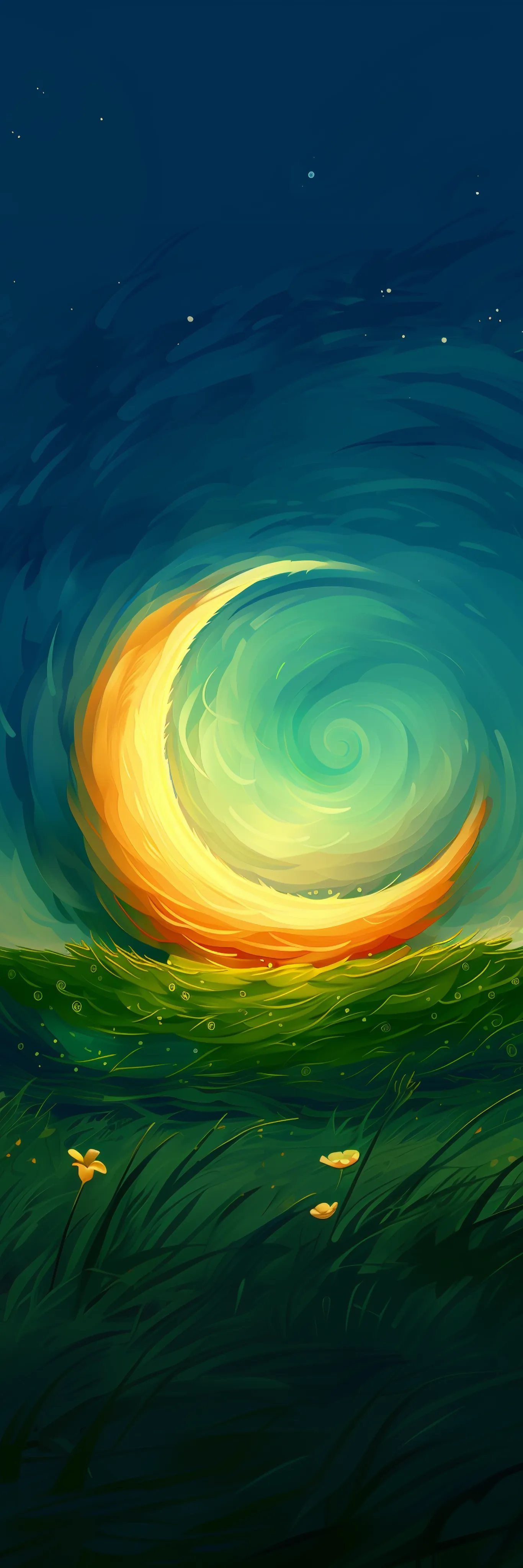 Bunte Kinderyogamatte für Kinder mit Mond-Motiv